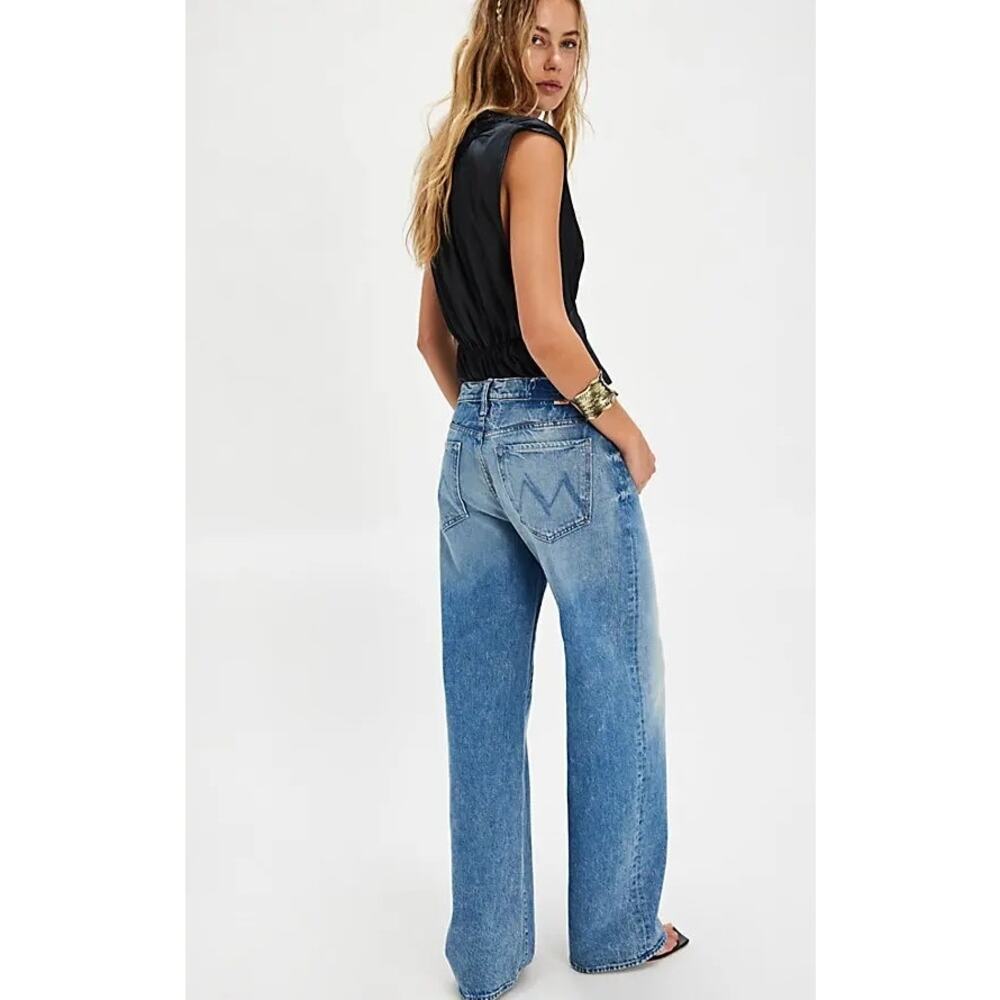 MOTHER SUPERIOR NWT THE DODGER BUTTON SNEAK JEANS WIPEOUT 25 - Picture 3 of 10
